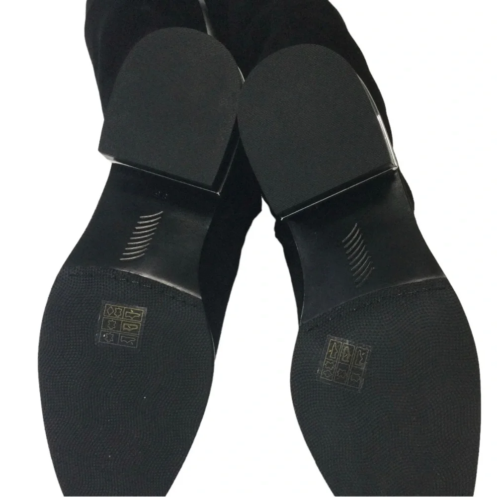 PAIGE Jacey Over The Knee Stretch Boots Black Suede Size 8.5 New With Box